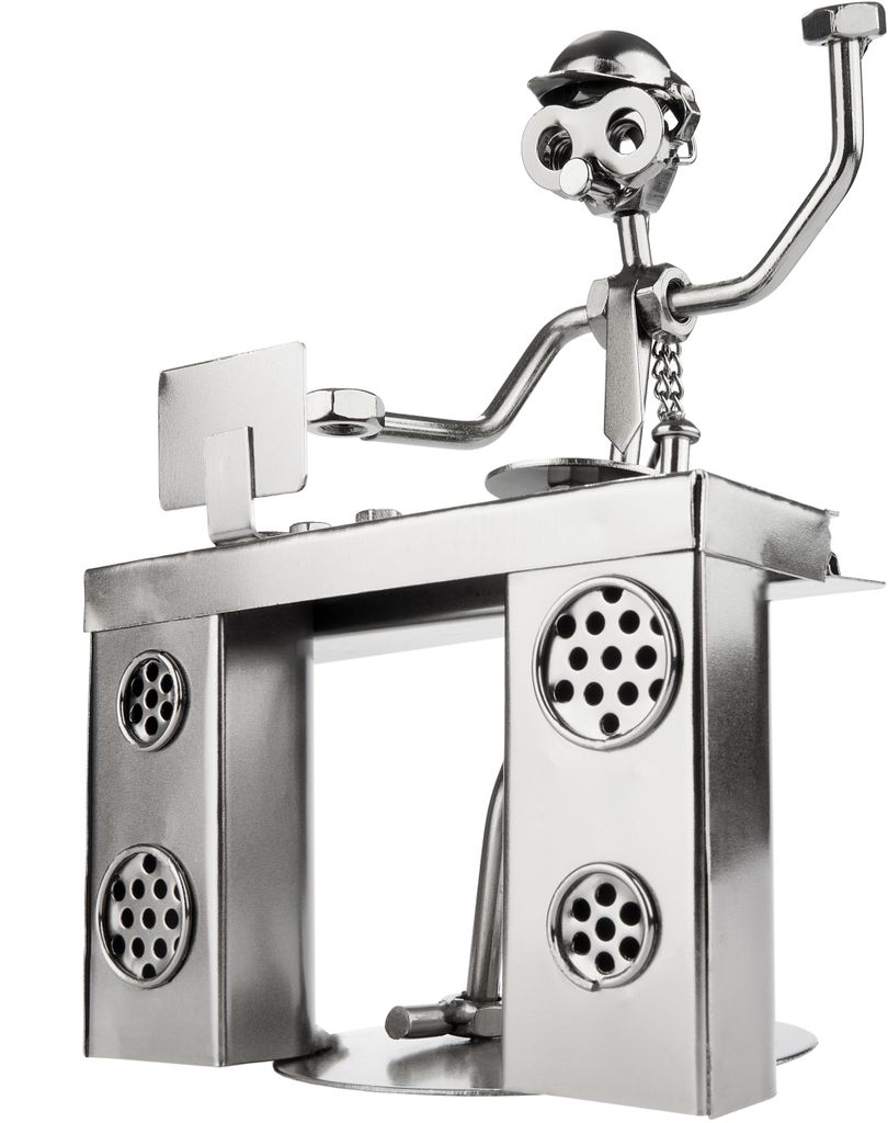 BRUBAKER Schroef Man Voetbal Duel - Handgemaakte IJzer Figuur Metalen Man Voetballer - Metalen Figuur Cadeau Idee voor Voetballers en Voetballers