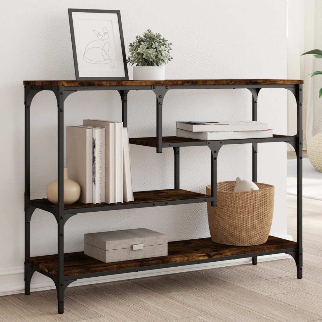 Design Konsolentisch Räuchereiche 100x30x75 cm Holzwerkstoff, Beistelltische 2024 Neu