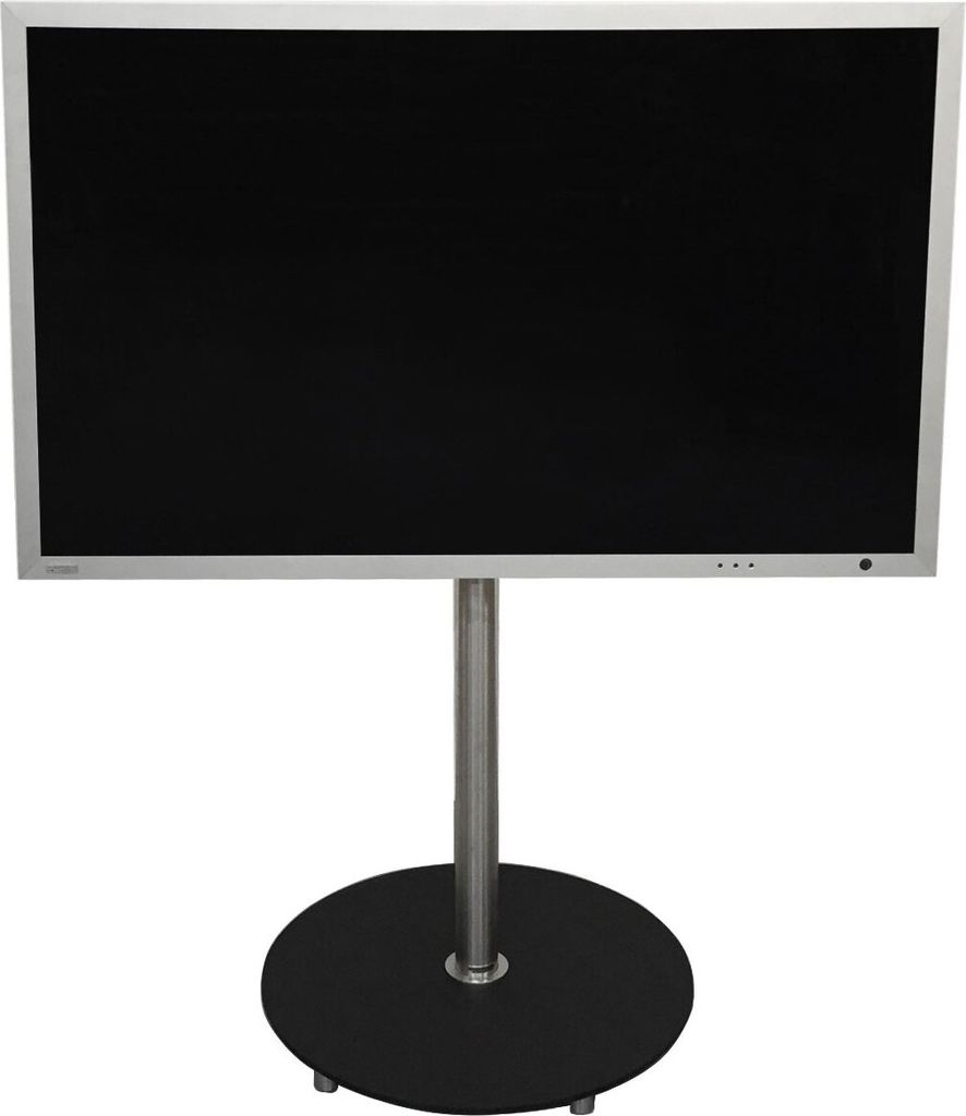 Wissmann Designer TV-Ständer aro art 139-R-1 - Sockel rund D=60cm - Sockel schwarz - mit Rollen schwarz für TV 40“-75“