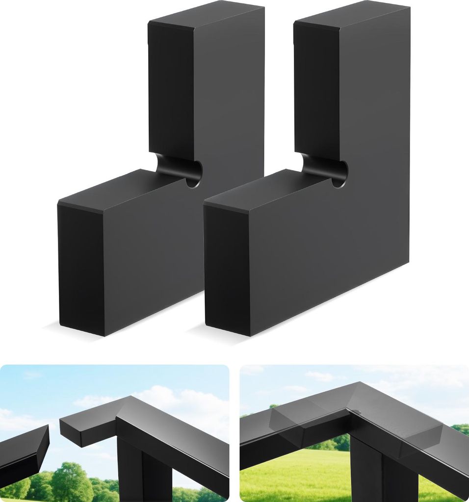 VEVOR 2er-Pack Eckverbinder für Handlauf, Verlängerungs-Treppengeländer-Zubehör, POM-Verbindungsbeschläge für rechteckiges Kabelgeländer, De...