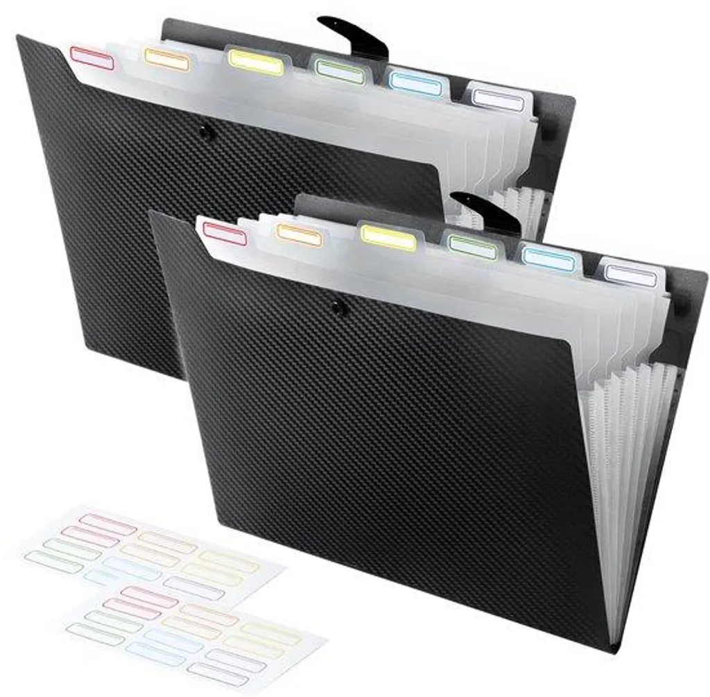 Pochette A4 avec étiquettes résistantes et 7 compartiments de tri