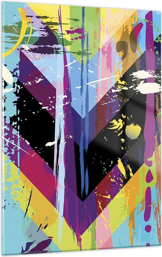 Bilder auf glas - Einteilig - Abstraktion modern - 50x70cm - Glasbilder - Wandbilder - Bilder - zum Aufhängen bereit - Wanddekoration aus Glas - G...