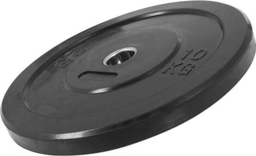 GORILLA SPORTS Olympia Hantelscheiben - 10 kg Gewichte, 50mm Bohrung, Rutschfest, Gummiert, Schwarz - Gewichtsscheiben, Bumper Plates, Olympiasch...