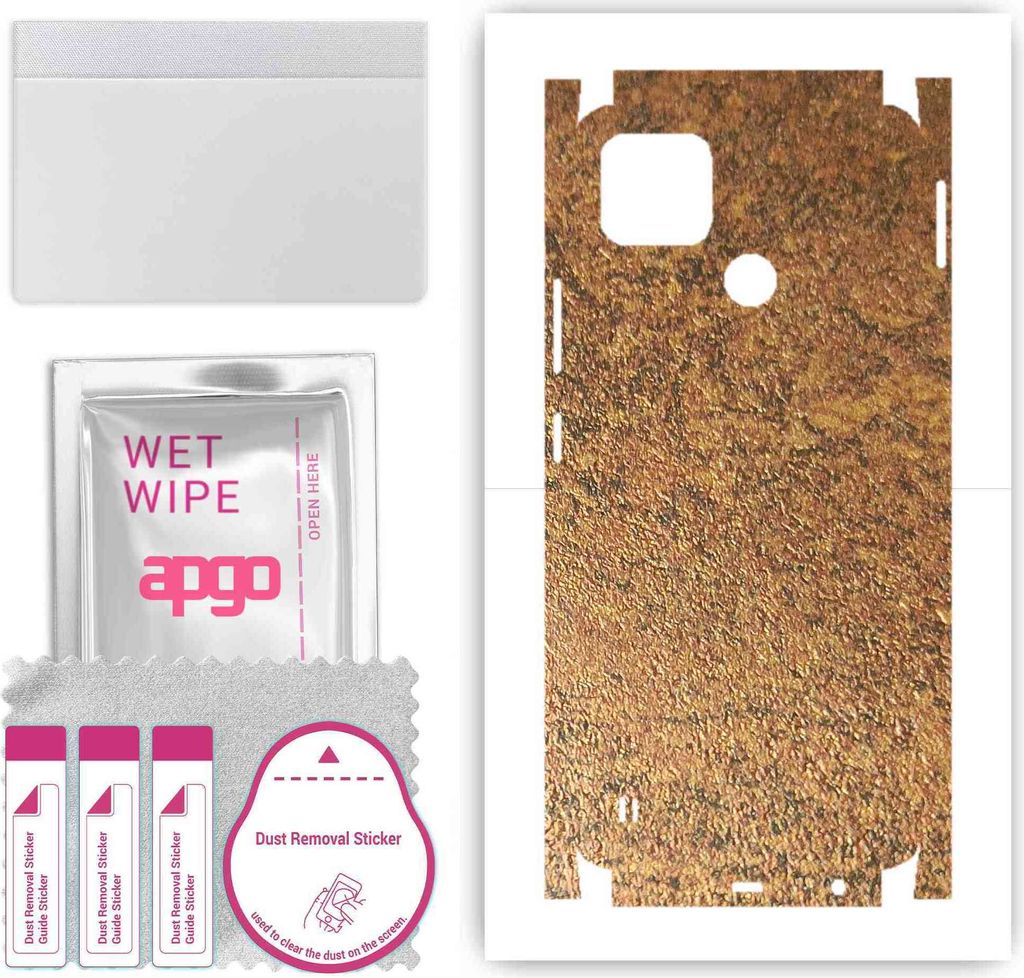 apgo Rückseite + Seiten Schutzfolie, Skin, kompatibel mit Realme C25Y, Hinten Displayschutzfolie aus Vinylfolie, kratzfest, einfache Montage - Ros...