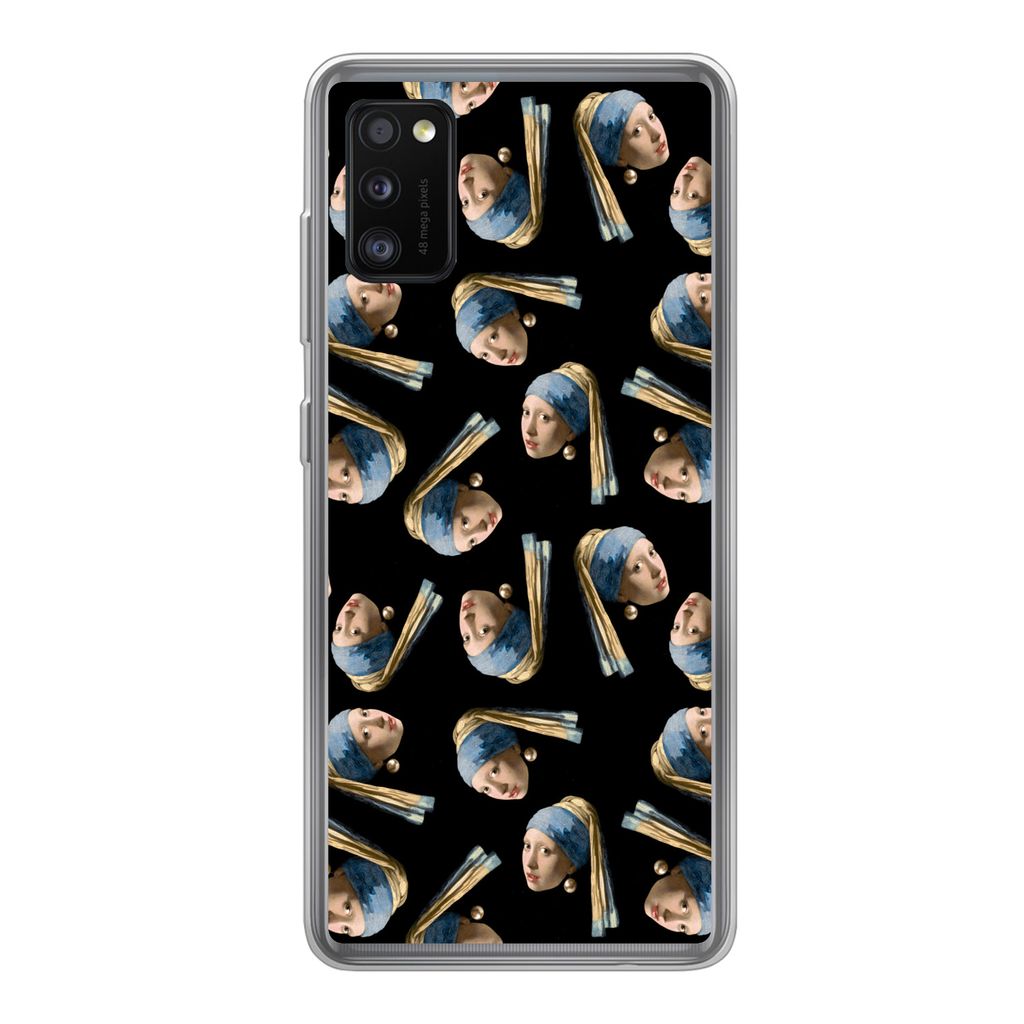 MuchoWow Handyhülle Schutzhülle Hülle für Samsung Galaxy A41 Das Mädchen mit dem Perlenohrring - Muster - Vermeer Silikon Softcase Handy Hü...