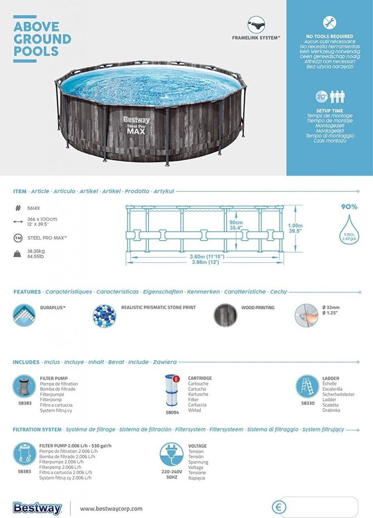 Bestway Steel Pro MAX Pool-Set 366x100 cm Produktbild 33