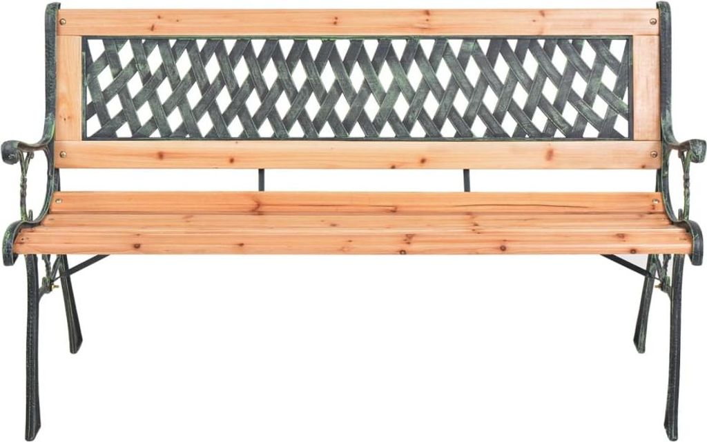 vidaXL Gartenbank 116 cm Gusseisen und Massivholz Tanne