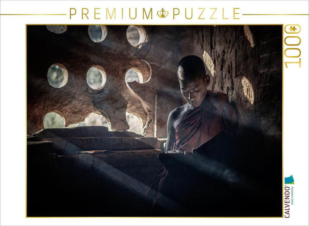 CALVENDO Puzzle Mönch beim lesen | 1000 Teile Lege-Größe 64x48cm Foto-Puzzle für glückliche Stunden