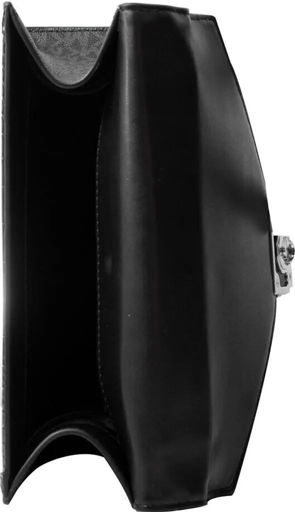 Petit sac besace Michael Kors Whitney en cuir noir et chaîne dorée - 3