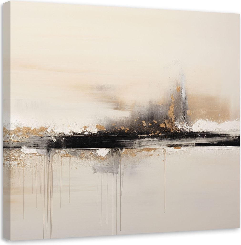 Leinwandbild Beige Abstrakt 50x50 Feeby Beige bild für die wand bereit zum aufhängen