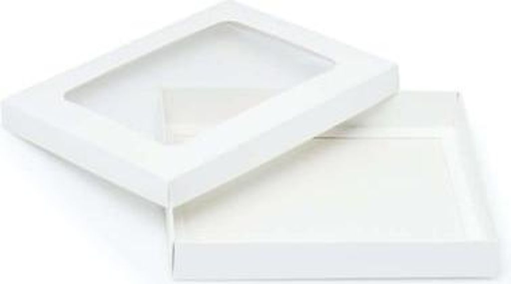 Pudelko Dekorative Geschenkbox Flache weiße Kartonschachtel Produktbild 