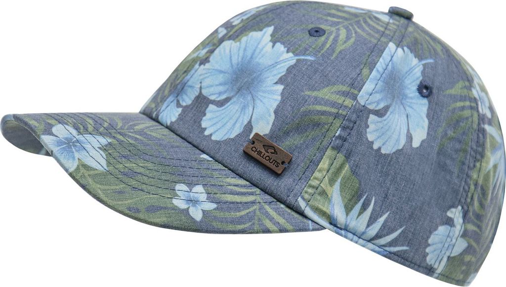 Chillouts Damen Sommer Baseball-Cap mit Blumen-Muster Waimea in blau
