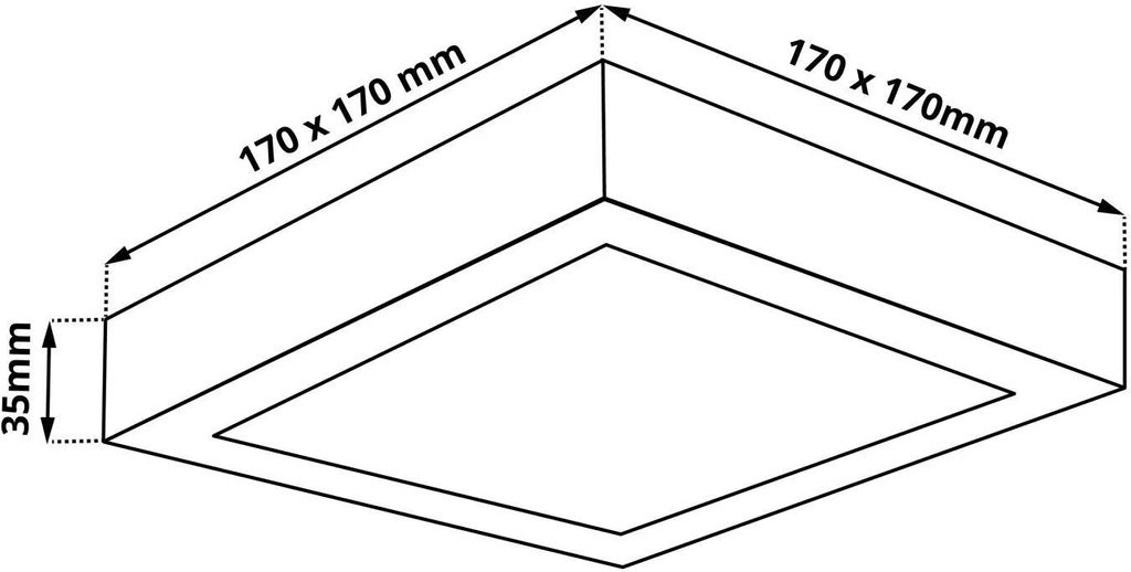 T-LED Černý přisazený LED panel hranatý 170x170mm 12W Barva Obrázek produktu 4