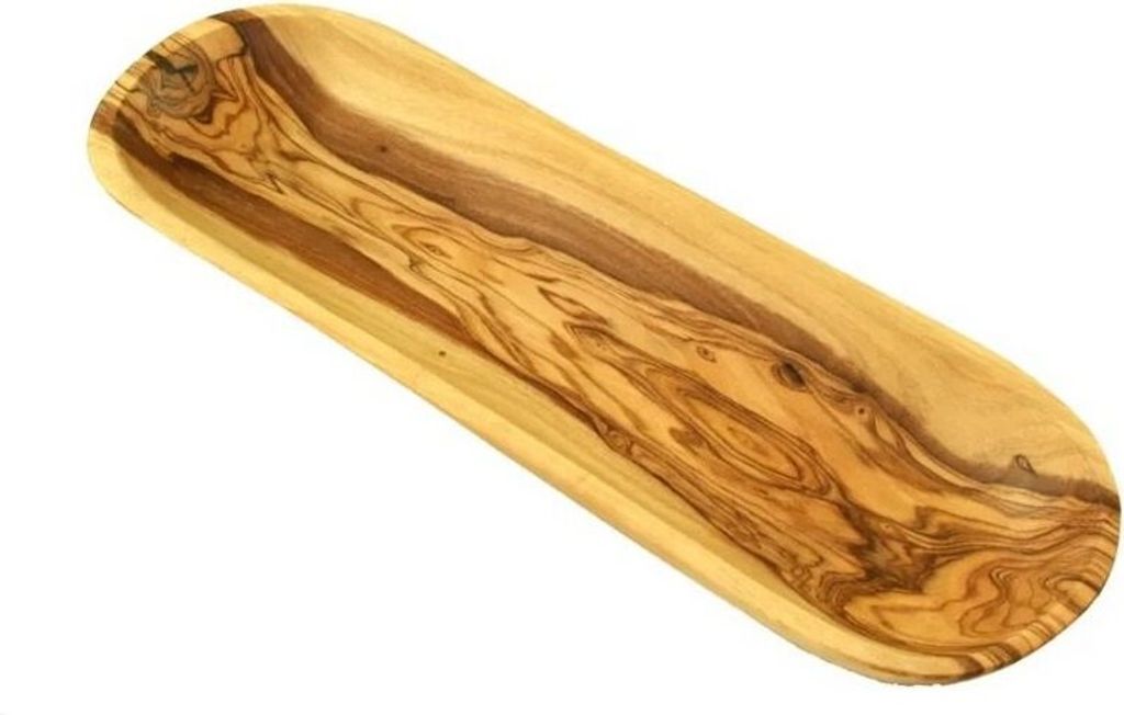 Baguette oder auch Olivenschale und als Badablage (ca. 30cm) aus Olivenholz lebensmittelecht, geschmacksneutral, hitzebeständig, langlebig