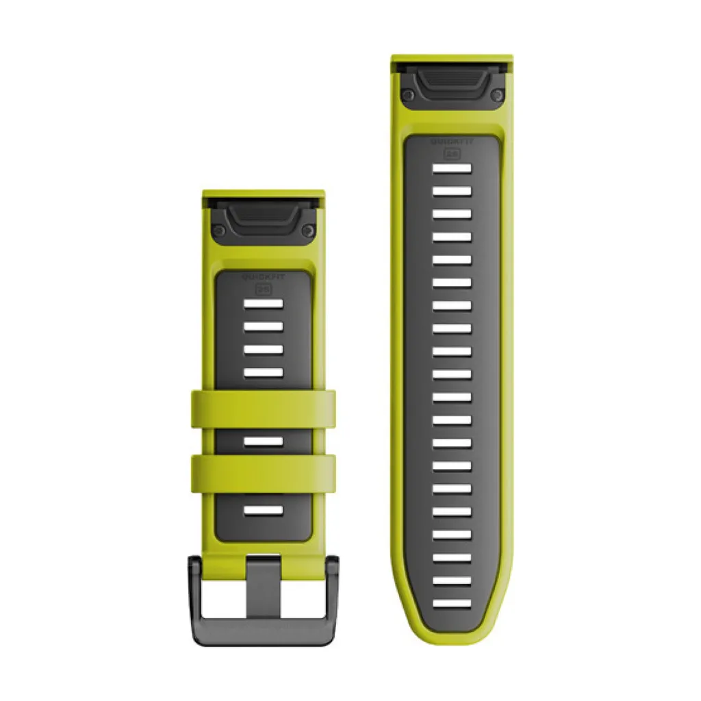 Bracelet Garmin QuickFit 26mm vert et gris, silicone étanche