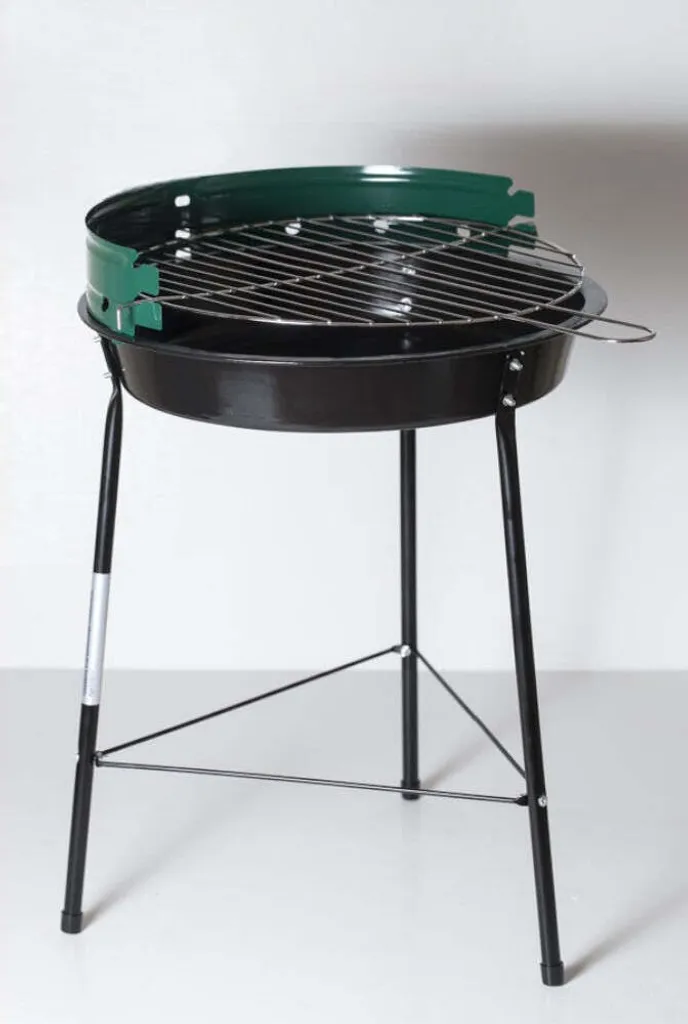 Barbecue de jardin Ø 35 cm avec brasero et grille de cuisson ajustable - 2