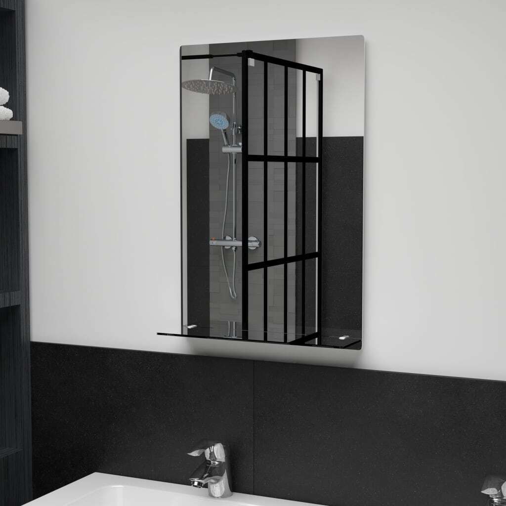 vidaXL Specchio da parete con mensola 40×60 cm in vetro Immagine del prodotto 