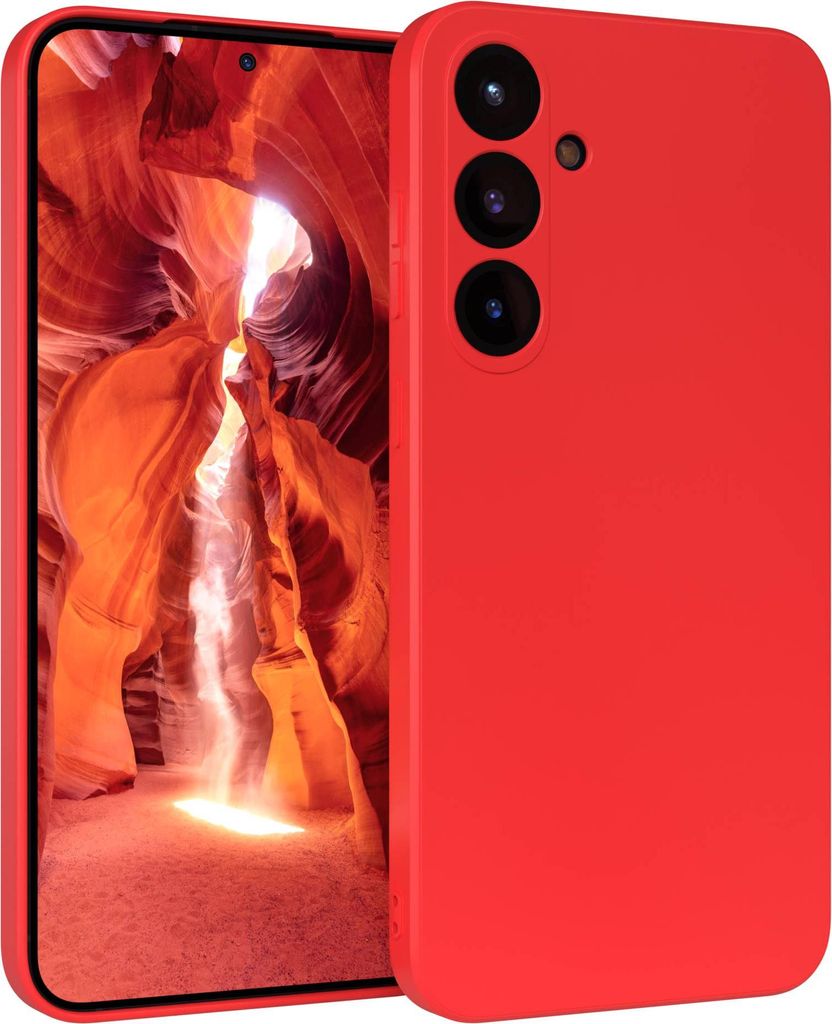 EAZY CASE - TPU Hülle für Samsung Galaxy S25 Plus, TPU Case stoßfeste Handyhülle, weiches Cover mit Kameraschutz, Silikonhülle in Rot