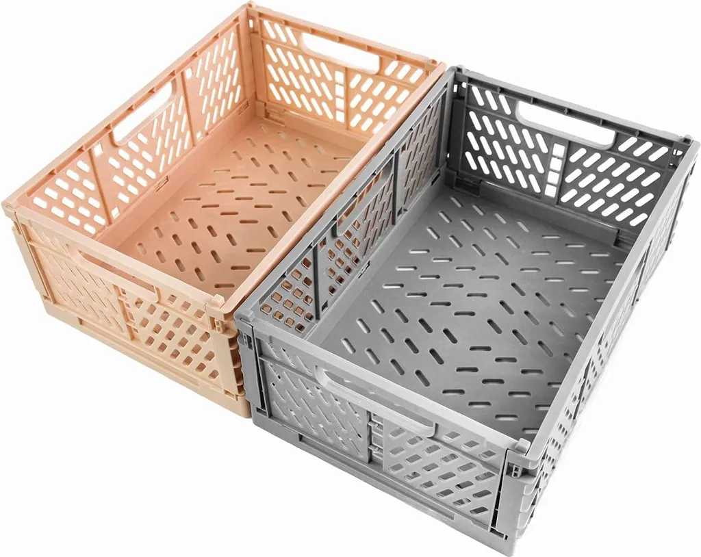 Boîtes de rangement pour optimiser l'espace lot de 2 bacs pliables roses