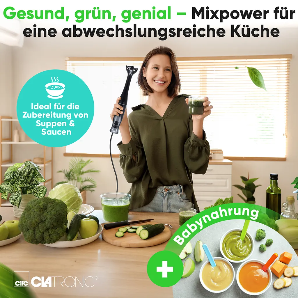 Clatronic SM 3824 Immersion blender 350 W Black - 6