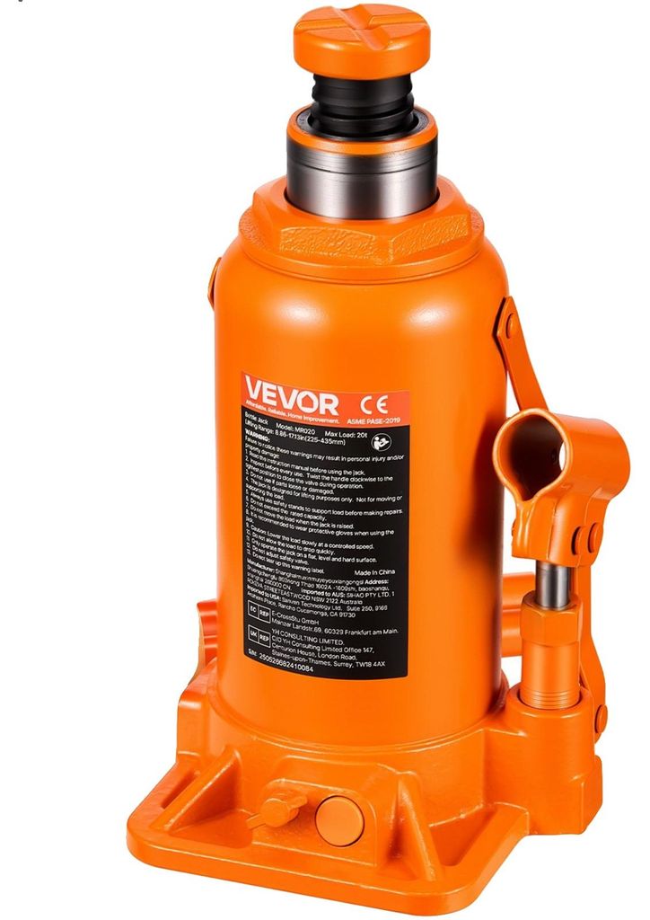 VEVOR Hydraulischer Flaschenheber, 20 Tonnen/44092 LBS Produktbild 