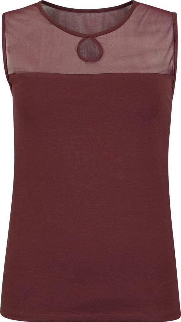 RED by EMP Damen bordeaux Top mit Mesh-Einsatz M