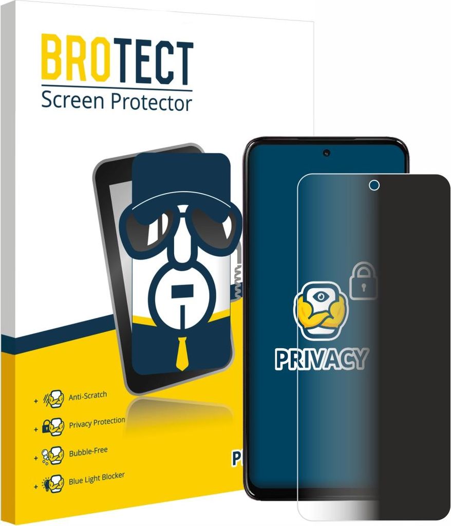BROTECT Sichtschutzfolie für Motorola Moto G17 Anti-Spy Privacy Sichtschutz Blickschutz Folie Blaulicht-Schutz
