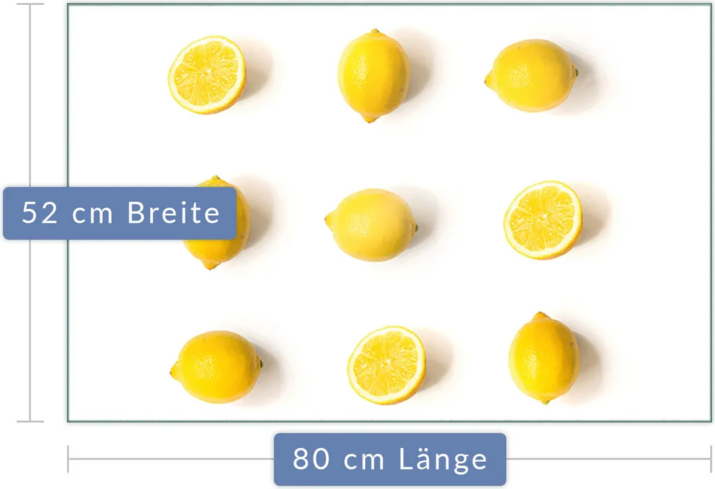 Copri Piano Cottura 80x52 Vetro Temperato Giallo Frutta Universale - 2