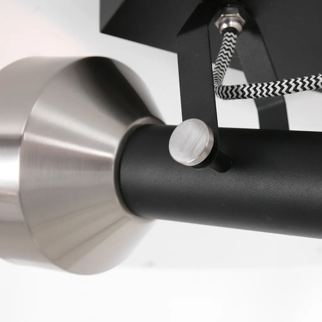 Luminaire spot orientable Mexlite 3338ZW noir métal acier robuste E27 - 12