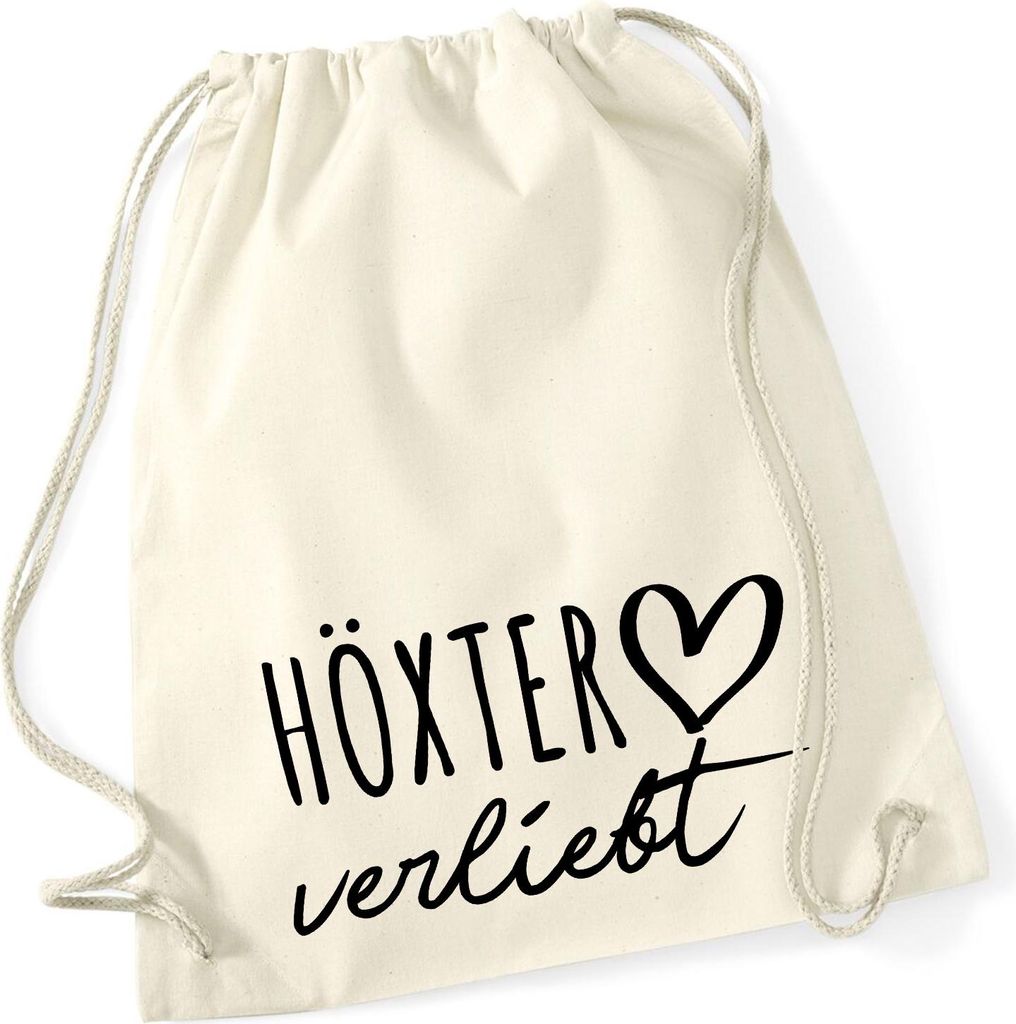 Huuraa Turnbeutel Höxter verliebt 12 Liter Natural Baumwolle Rucksack Geschenkidee