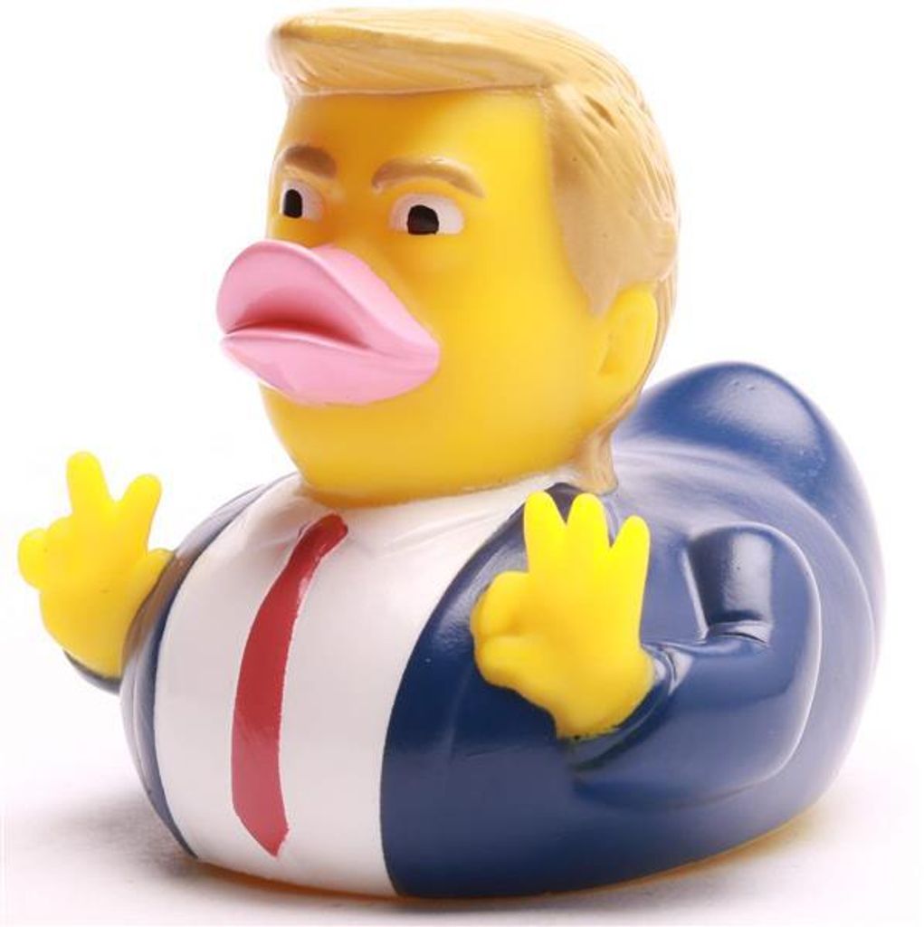 Badeente Trump - pinker Schnabel Vinyl 8 cm Quietscheente