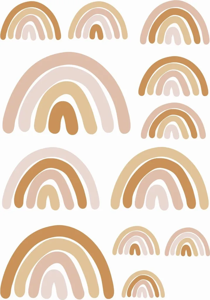 Adesivi Murali ESTAhome Arcobaleni Boho Terracotta per Cameretta Ragazza