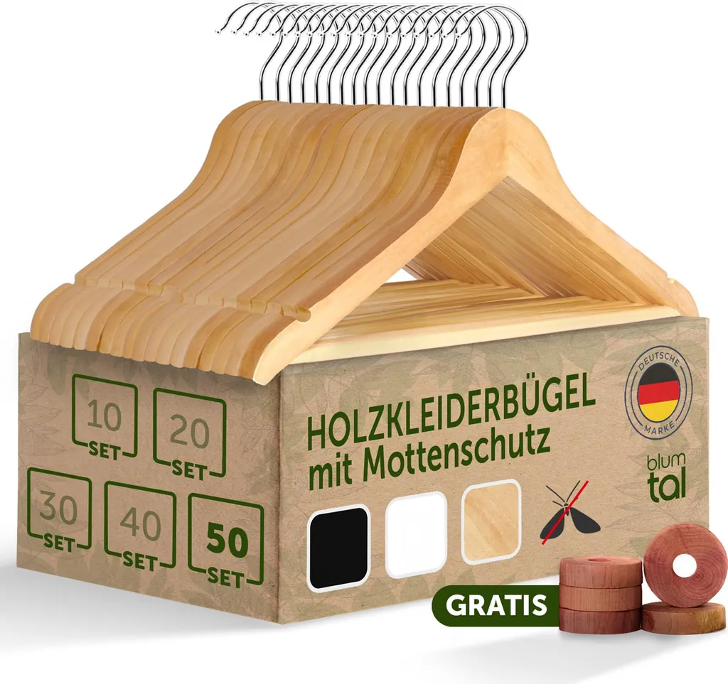 Appendiabiti Blumtal Legno Set 50: Organizzazione Armadio Professionale