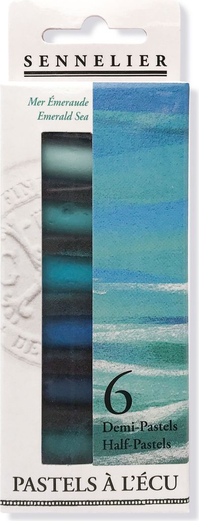 Étui Sennelier contenant 6 demi-pastels tendres - Mer Image du produit 