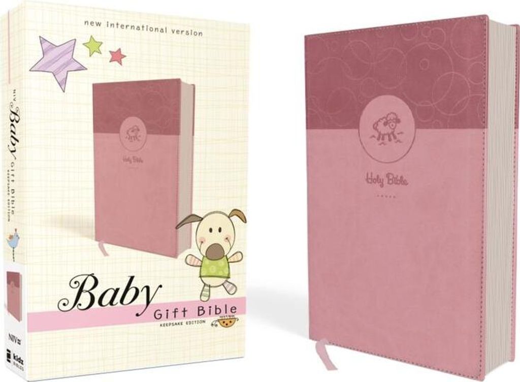 Niv, Baby Gift Bible, Holy Bible, Leathersoft, Pink, Red Letter, Comfort Print