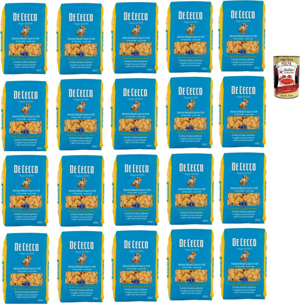De Cecco Mezzi Ditali Lisci N°158 100% Italienisch Pasta Produktbild 