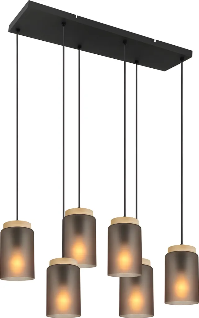 Lampadario 6 Luci tooLight APP1813-6CP Grey E27 Grigio Moderno
