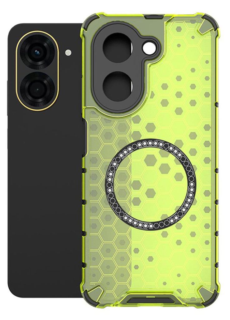 Techsuit - HoneyComb Shield MagSafe ochranný obal na Xiaomi Redmi A5 4G (Regional) - limetkovo zelený