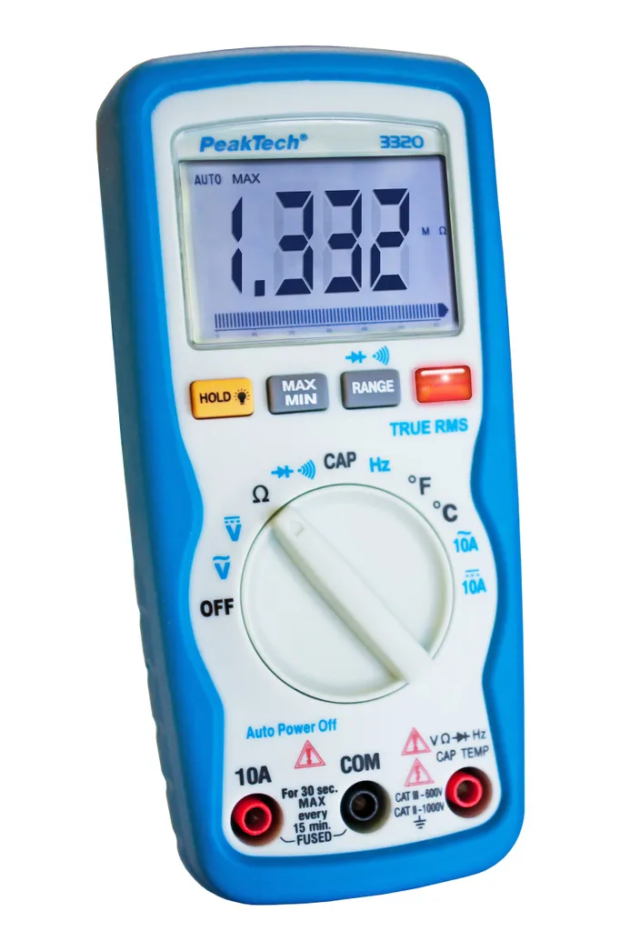 Testeur électrique multimètre digital 600V TRMS PeakTech 3320 10A LCD - 3