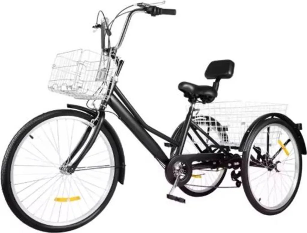 Trike Pliable 24 Pouces London Vortex Noir avec Panier de Rangement