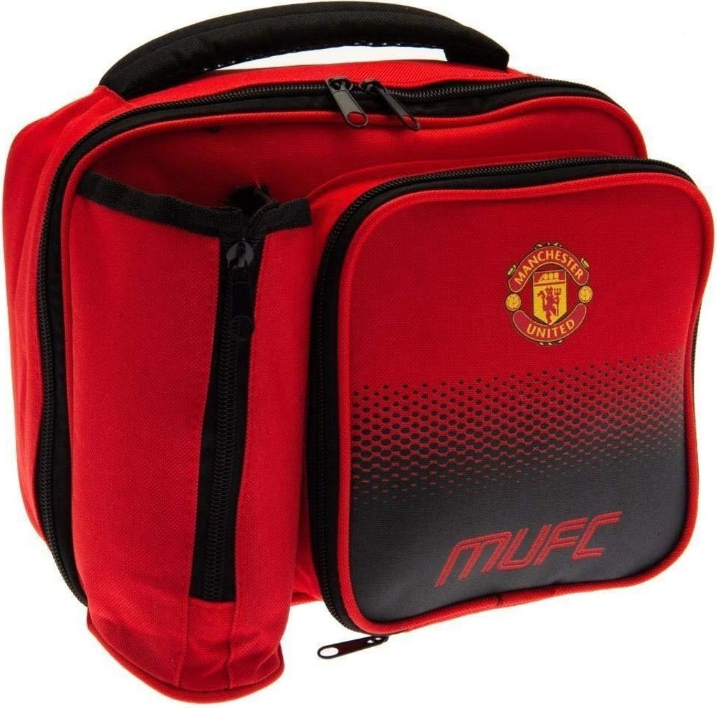 Manchester United FC Fußball Fade Design Lunch Tasche BS535 (Einheitsgröße) (Rot/Schwarz)