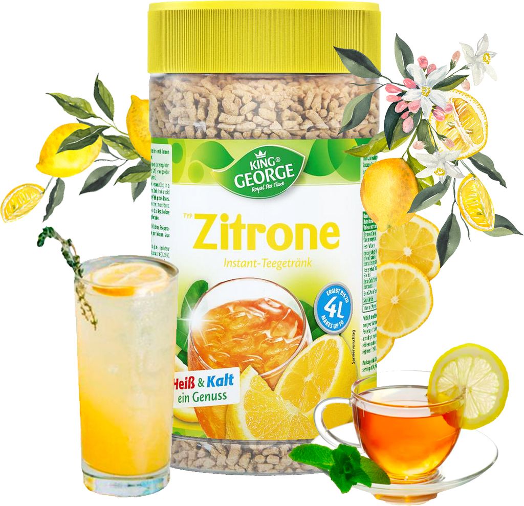 KING GEORGE Zitrone 400g Instantgetränk Ergibt ca. 4L pro Produktbild 