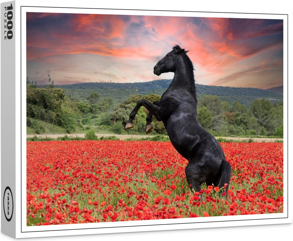 raxxa Premium-Puzzle "Hengst in Mohnblumen", 1000 Teile