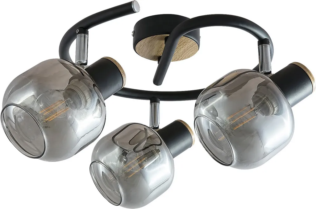 Plafonnier Rabalux Salazar 5399 Chêne et Fumé E14 3x40W Design Chic