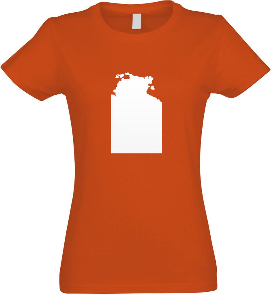 Kiwistar - T-Shirt tailliert - Damen - orange - Northern Territory Australien - mit Motiv Bedruckt - Funshirt Design - Sport - Freizeit - Damen - XXL