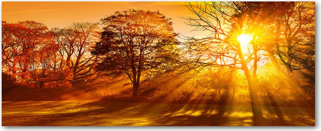 Tulup Leinwandbild - 125x50 cm - Wandkunst - Drucke auf Leinwand - Leinwanddruck - Landschaften - Orange - Sonnenuntergang