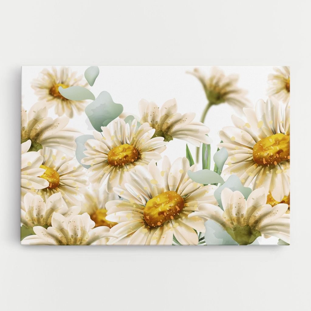 ARTHUB Leinwandbild 30x40 cm, Beautiful Daisy Art | Wohnzimmerdekoration, Hängende Bilder, Wanddekoration, Heimdekoration, Blumen, Gänseblümchen
