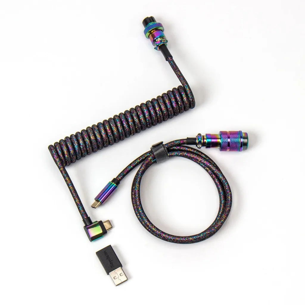 Keychron Cavo Premium Aviator Arcobaleno Nero - Spirale High-End