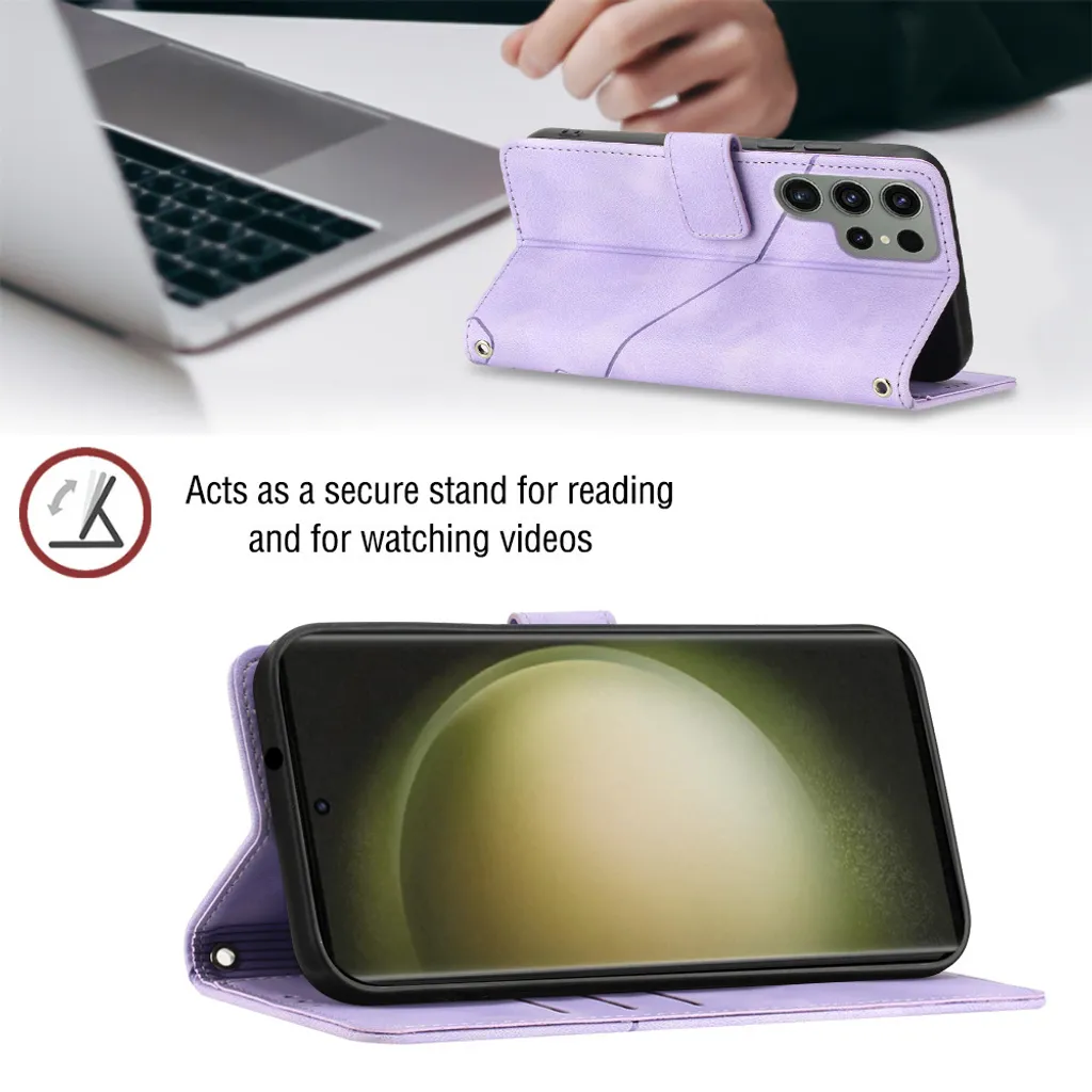 DESSEN Cover Portafoglio In Pelle PU Per Oukitel C33 – Con Slot Per Carte, Chiusura Magnetica E Supporto Regolabile (Viola) - 5