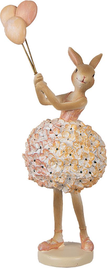 Clayre & Eef Dekorationsfigur Kaninchen 27 cm Beige Kunststoff